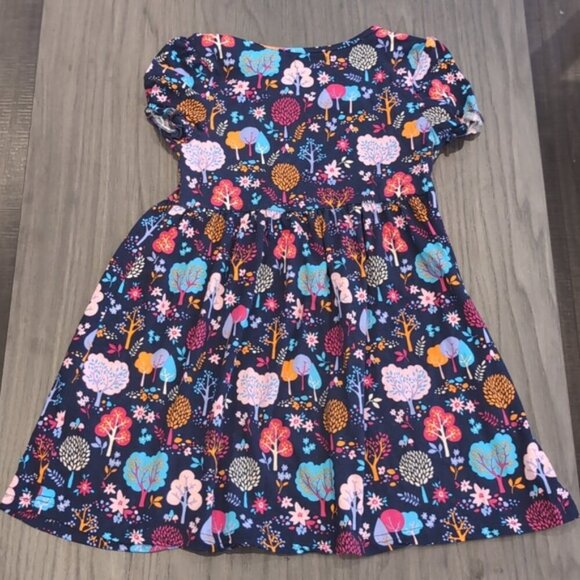 3/$20 Picapino Printed Midi Dress Short Sleeve Flared Girls Size 6 Pink Blue - Picture 11 of 11